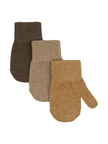 Mikk-Line vanter 3-pak i naturfarver